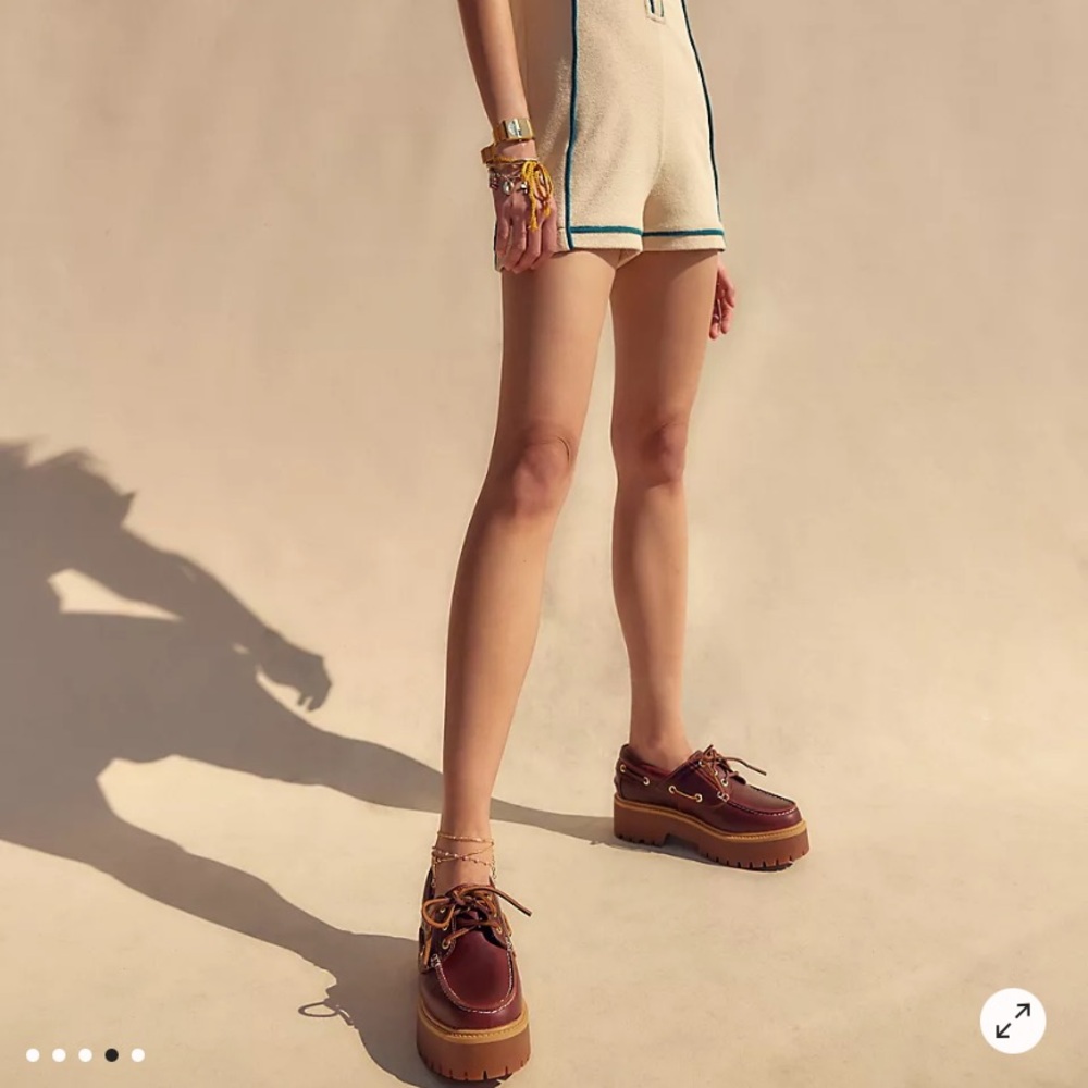 🆕 Urban Outfitters X Timberland Stone Street Platform Boat Shoes in burgundy - Picture 7 of 12
